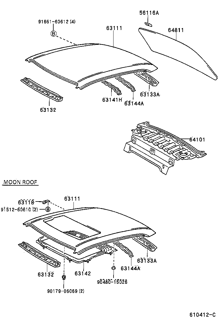 63132-13040 PANEL, WINDSHIELD HEADER, INNER product image