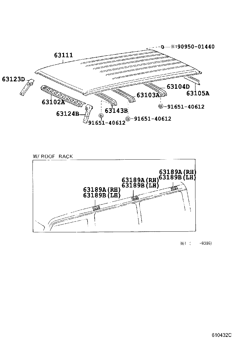 63111-60140 PANEL, ROOF product image