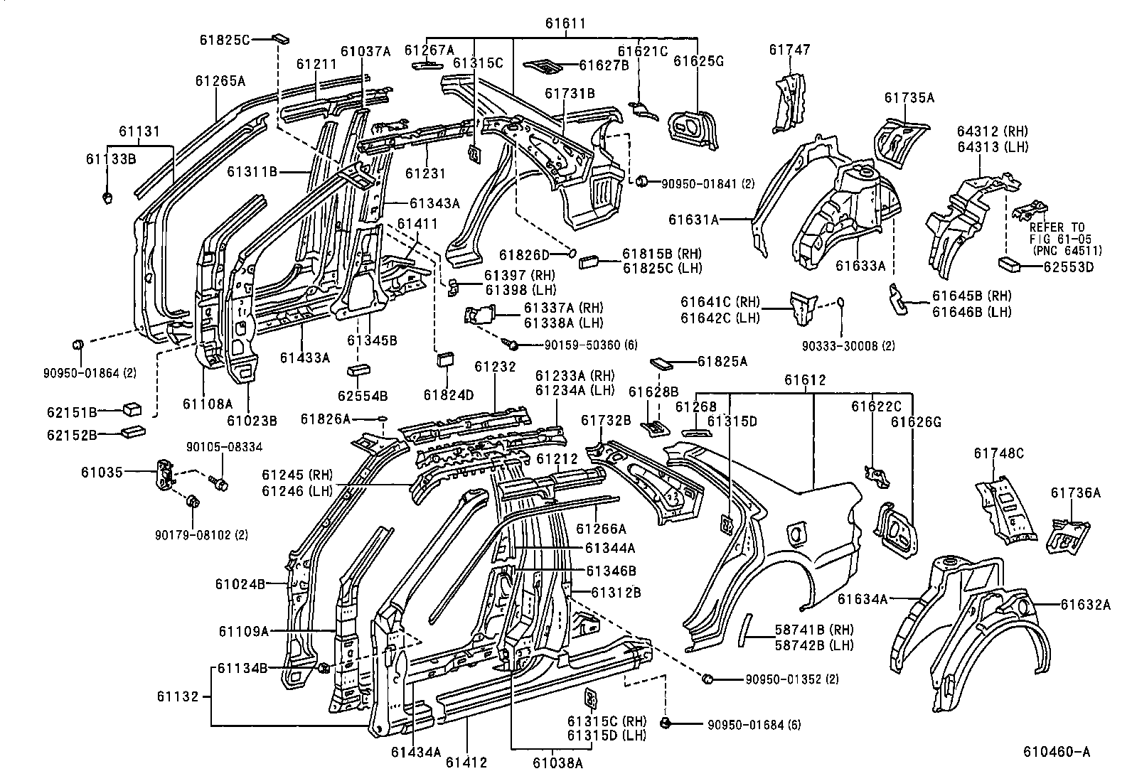 61024-02050 PILLAR SUB-ASSY, FRONT BODY, INNER LH product image