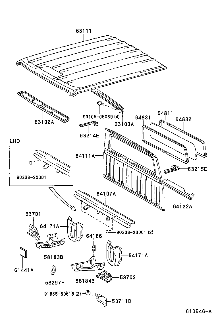 64115-37040 REINFORCEMENT, BACK PANEL product image