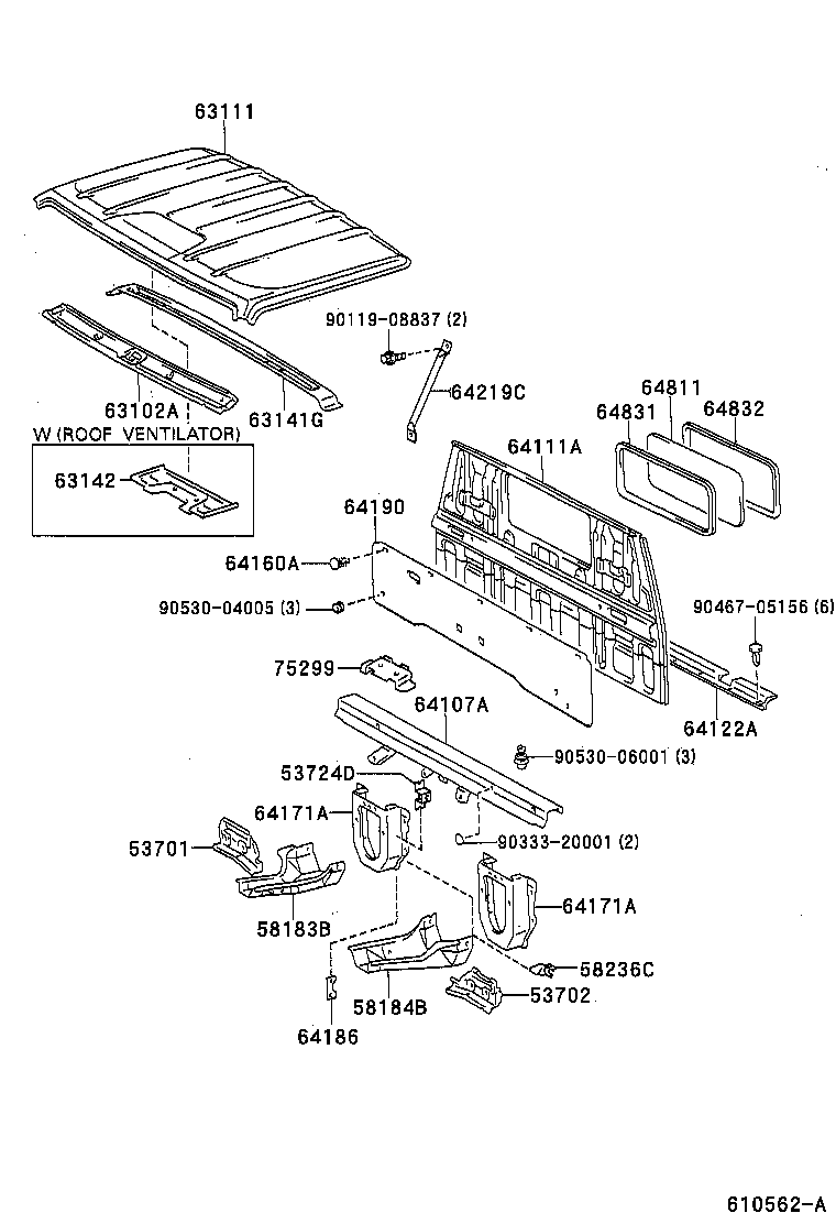 64115-37030 REINFORCEMENT, BACK PANEL product image