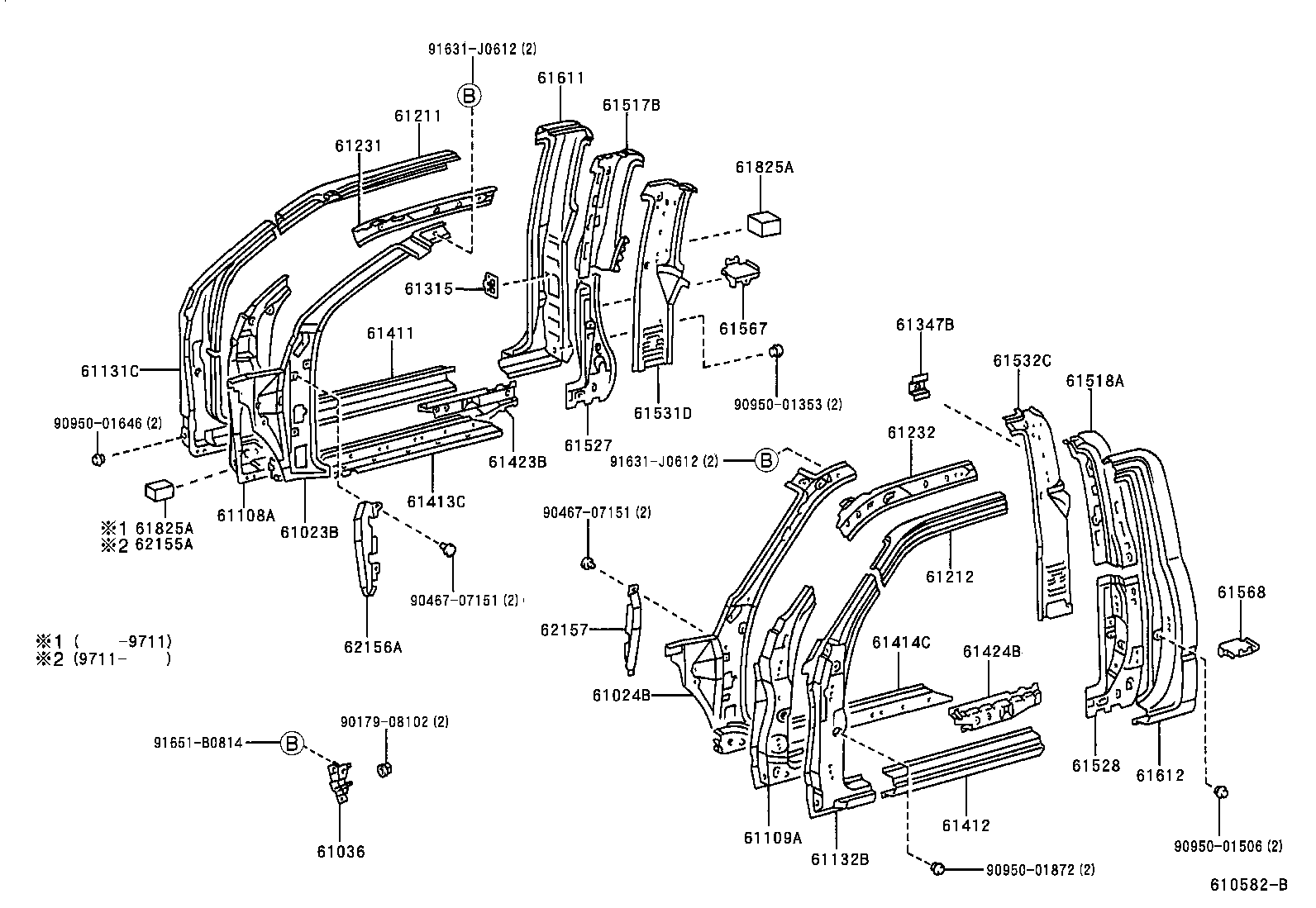 61024-35090 PILLAR SUB-ASSY, FRONT BODY, INNER LH product image