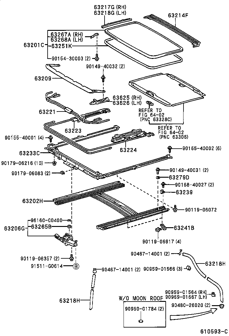 60384-21020 SHOE, REAR SLIDE ROOF, LH product image