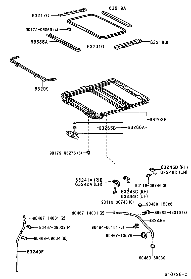 63203-48010 HOUSING SUB-ASSY, SLIDING ROOF product image