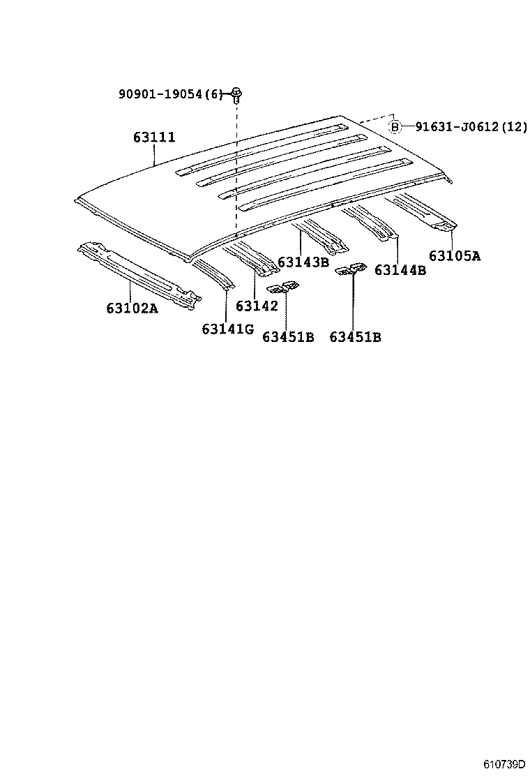 63111-60451 PANEL, ROOF product image