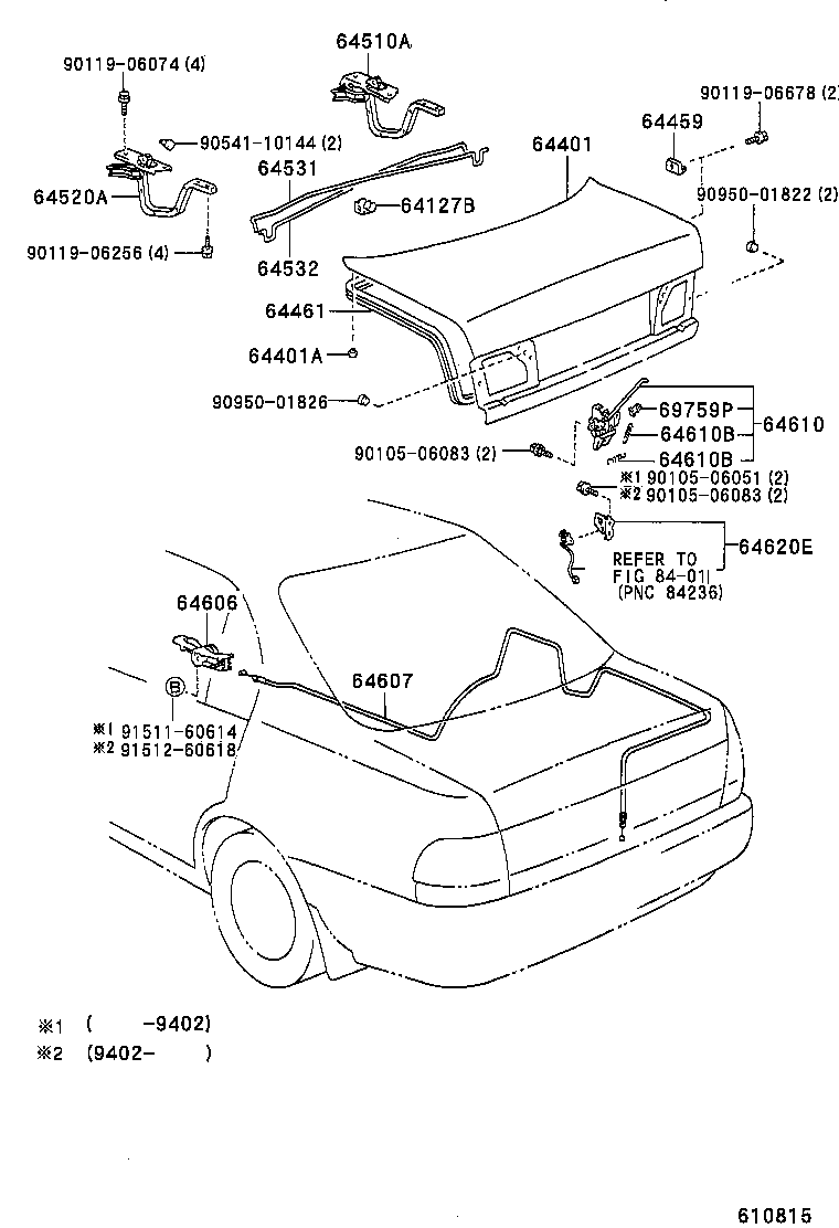 64520-20160 HINGE ASSY, LUGGAGE COMPARTMENT DOOR, LH product image