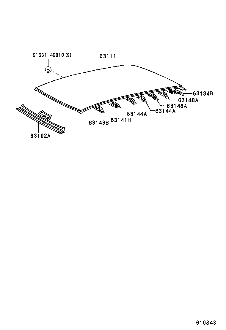 63134-32900 PANEL, BACK WINDOW, UPR OUTER product image