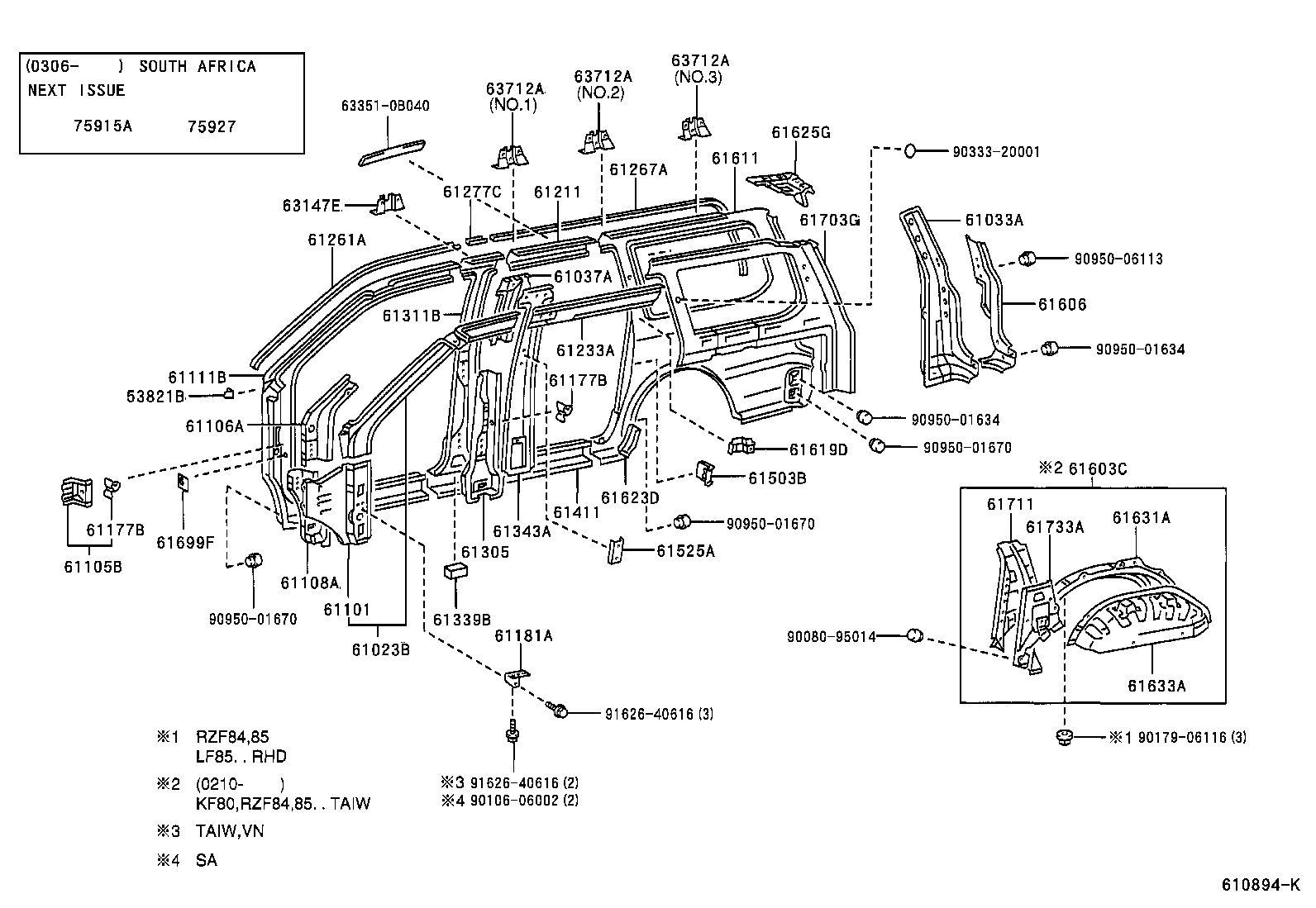 61023-0B080 PILLAR SUB-ASSY, FRONT BODY, INNER RH product image