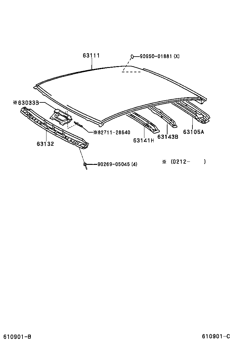 63132-52010 PANEL, WINDSHIELD HEADER, INNER product image