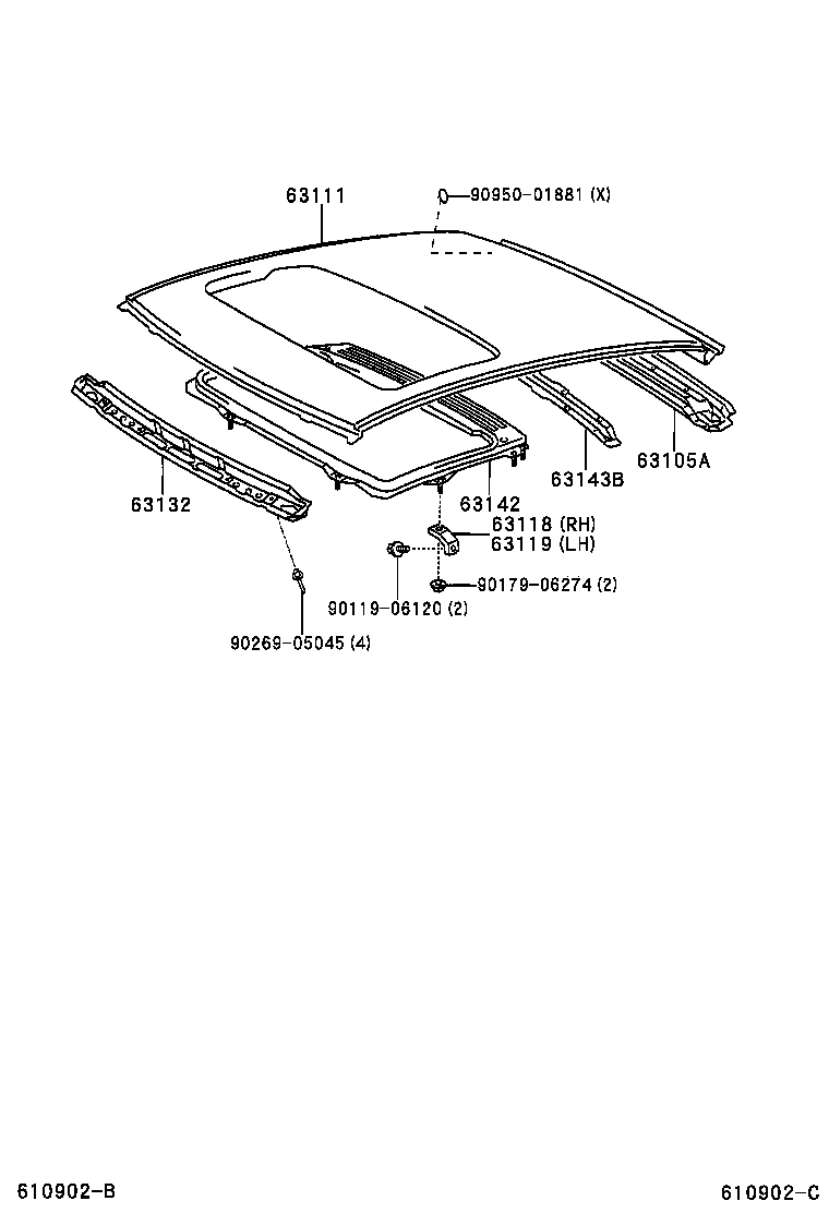 63132-52010 PANEL, WINDSHIELD HEADER, INNER product image