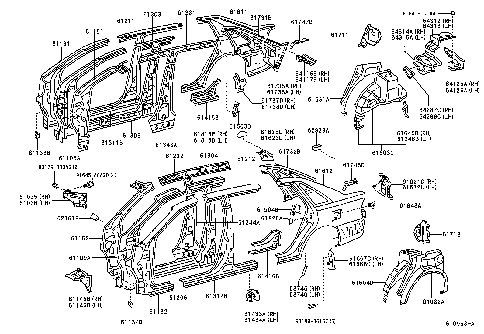 61815-AC030 COVER, ROOF SIDE, INNER NO.2 RH product image