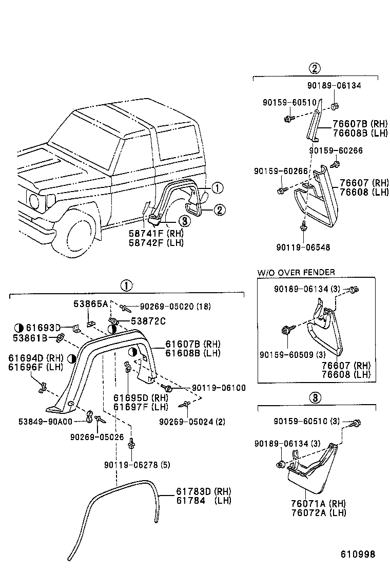 58741-60040 PROTECTOR, REAR WHEEL EXTENSION, RH product image