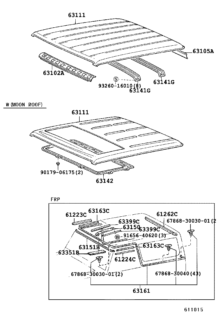 63111-60140 PANEL, ROOF product image