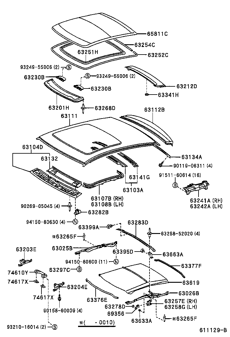 63132-52040 PANEL, WINDSHIELD HEADER, INNER product image