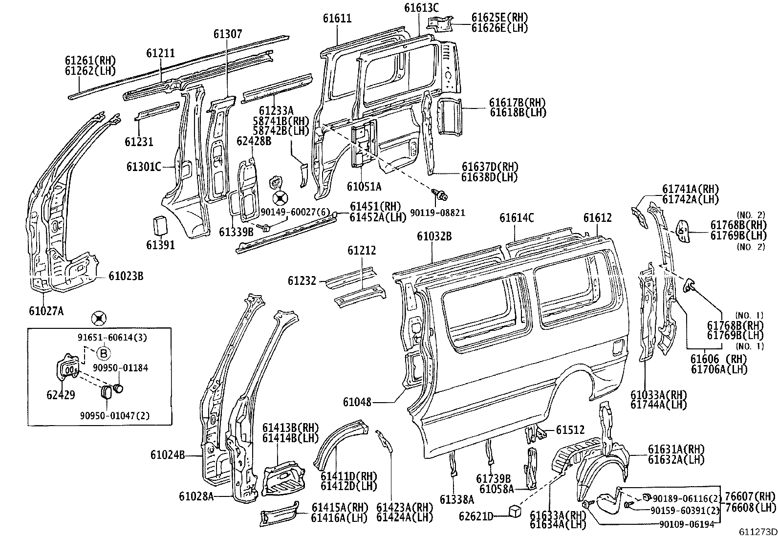 76607-29245 MUDGUARD SUB-ASSY, QUARTER PANEL, REAR RH product image