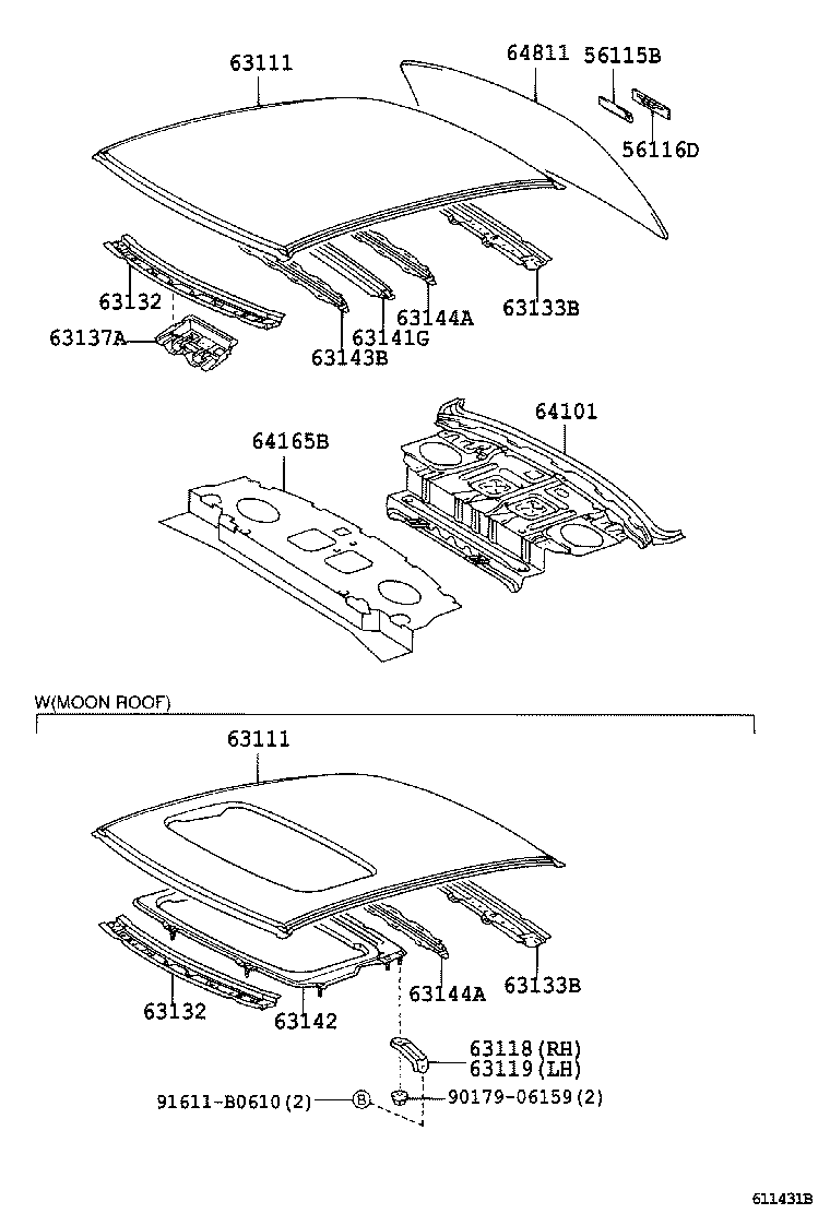 63132-33040 PANEL, WINDSHIELD HEADER, INNER product image