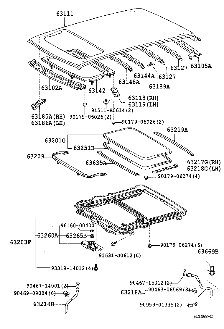 63102-30210 PANEL SUB-ASSY, WINDSHIELD HEADER product image