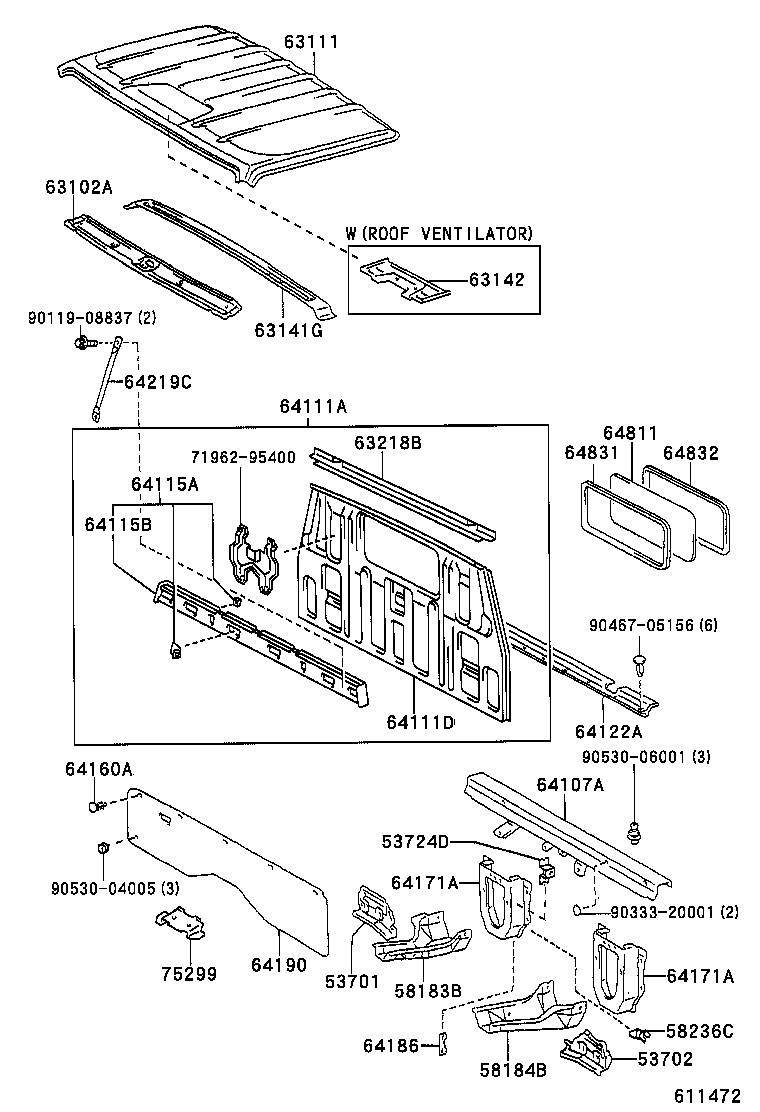 64115-37030 REINFORCEMENT, BACK PANEL product image