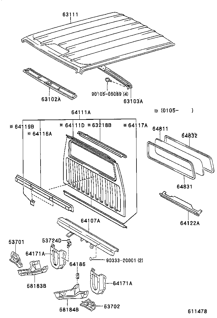 64115-37030 REINFORCEMENT, BACK PANEL product image