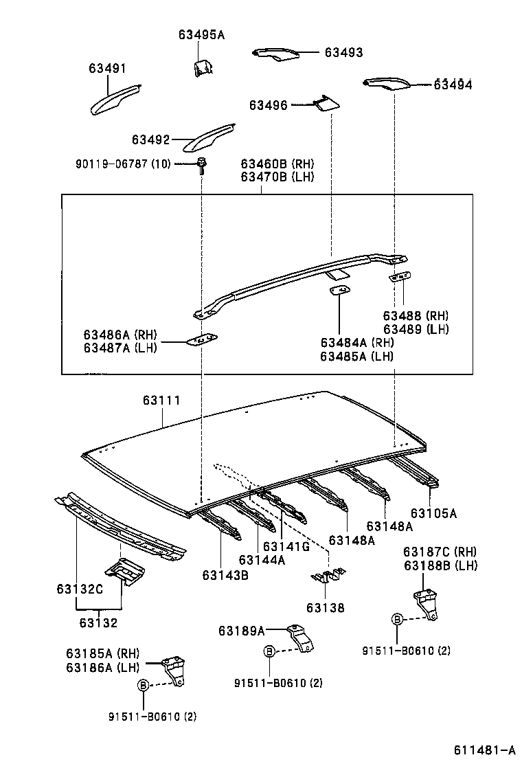 63138-12010 BRACKET, DOME LAMP, NO.2 product image