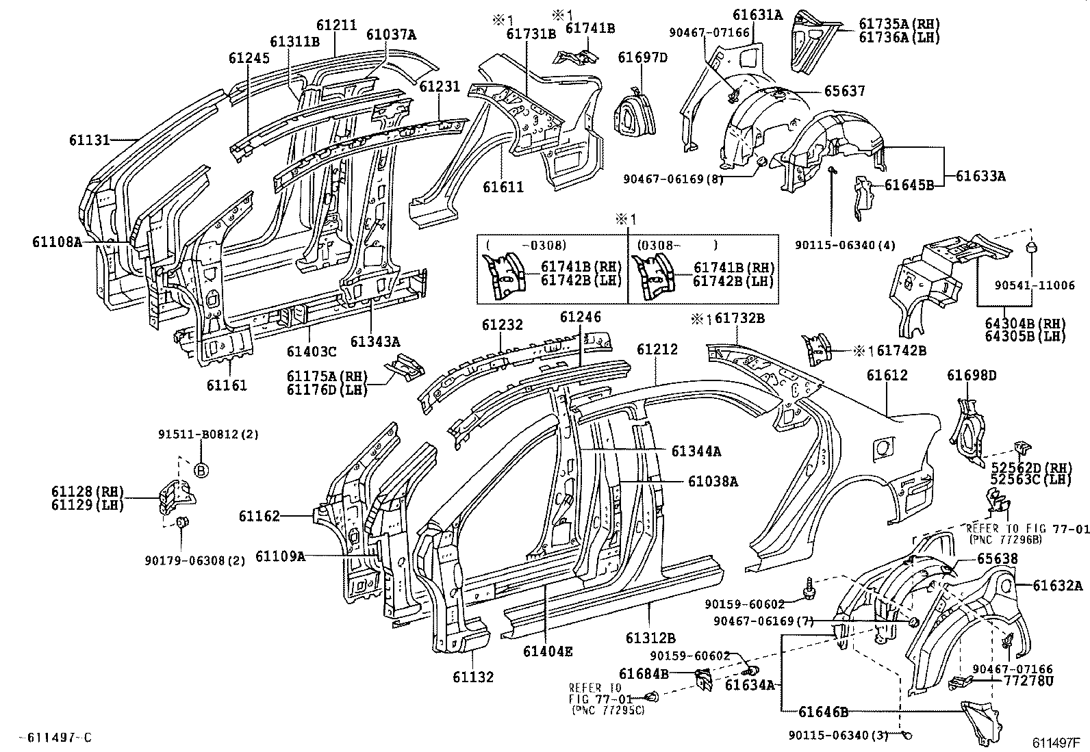 61815-28010 COVER, ROOF SIDE, INNER UPPER product image