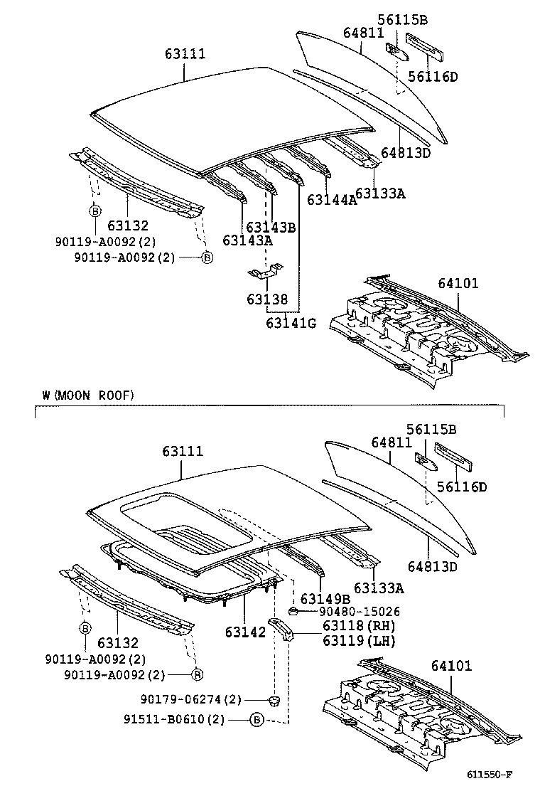 63133-02040 FRAME, BACK WINDOW, UPPER product image