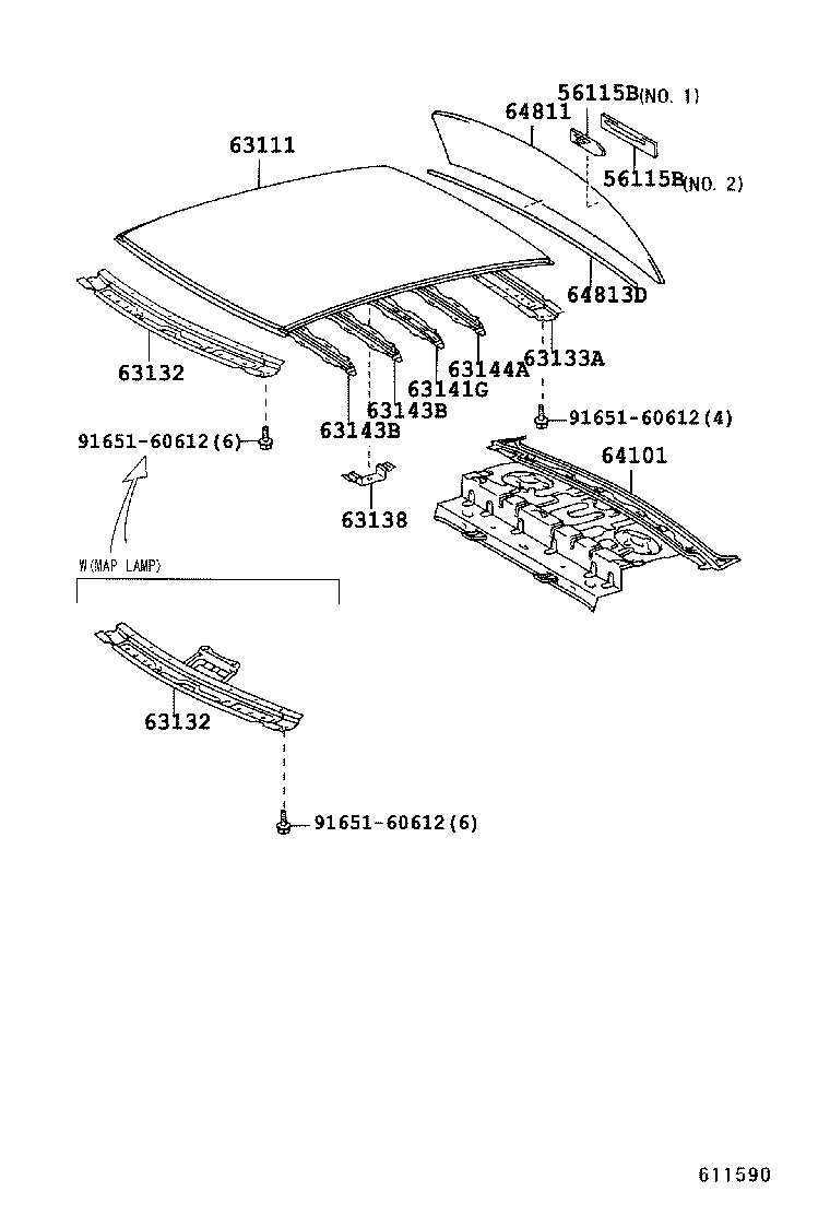 63102-12170 PANEL, WINDSHIELD HEADER, INNER product image