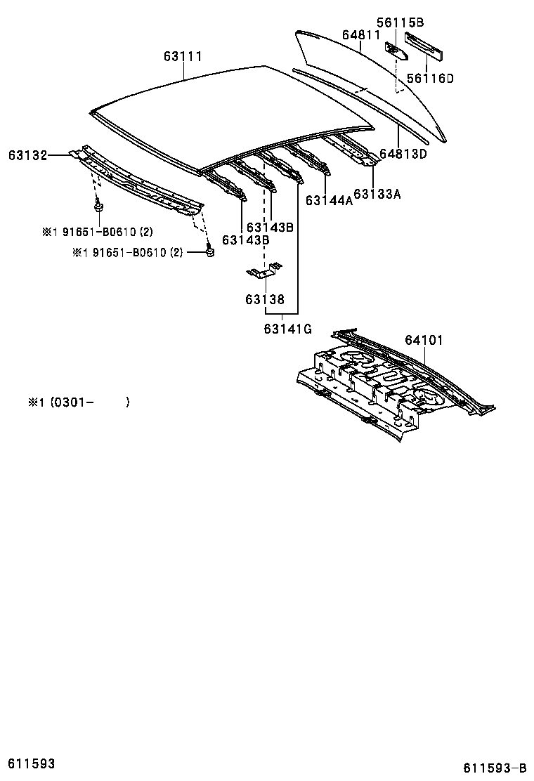 63138-02010 BRACKET, DOME LAMP, NO.2 product image