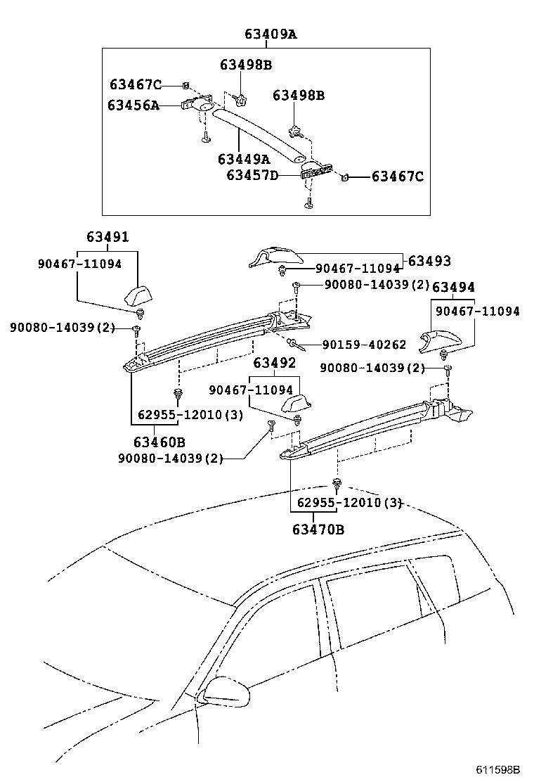 63132-01020 PANEL, WINDSHIELD HEADER, INNER product image