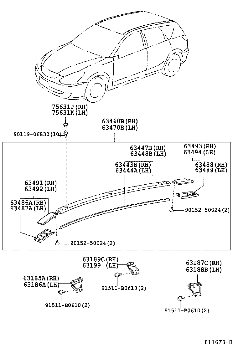 63103-63010 REINFORCEMENT, ROOF PANEL, NO.2 product image