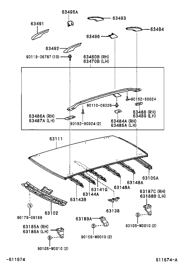 63111-02110 PANEL, ROOF product image