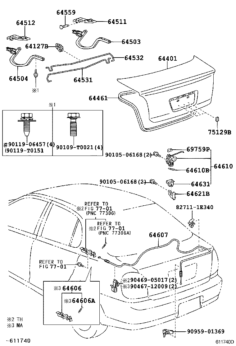 64532-0D010 BAR, LUGGAGE DOOR HINGE TORSION, LH product image