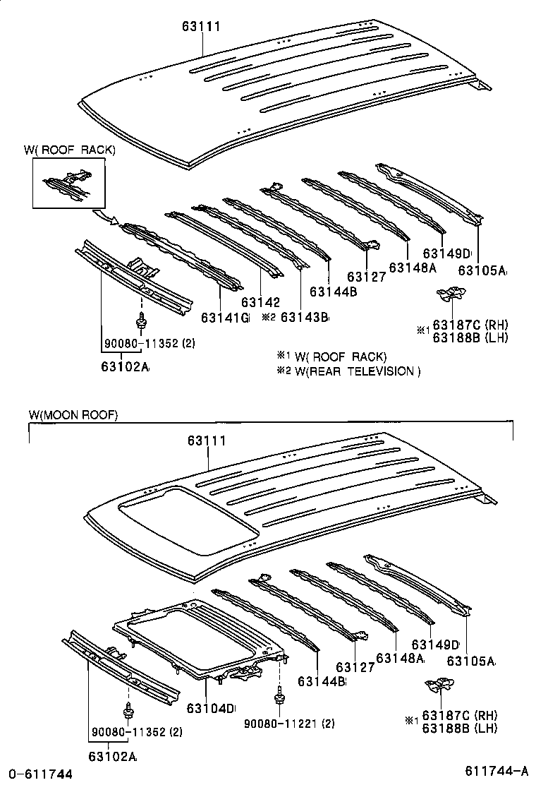 63403-AE010 SUPPORT SUB-ASSY, ROOF RACK, CENTER RH product image