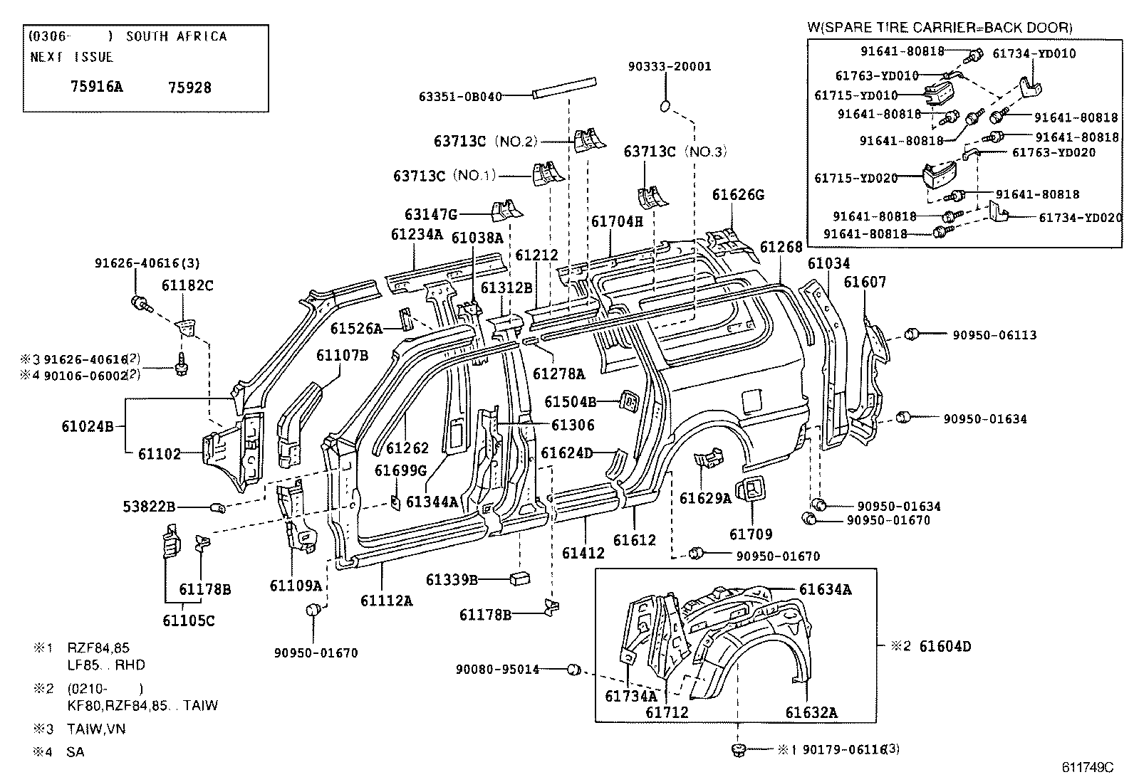 61023-0B080 PILLAR SUB-ASSY, FRONT BODY, INNER RH product image