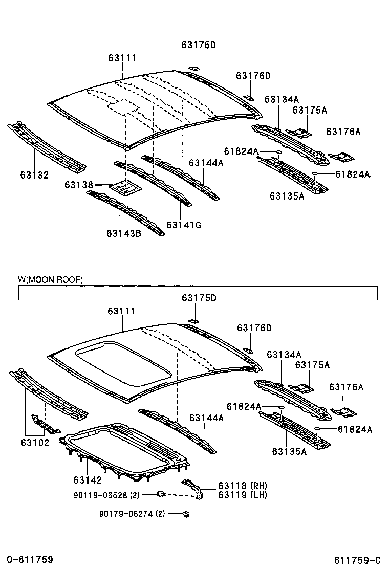 63132-05031 PANEL, WINDSHIELD HEADER, INNER product image