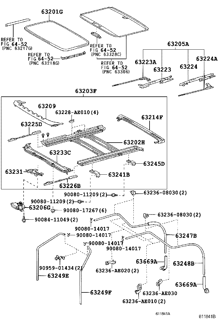 63403-AE010 SUPPORT SUB-ASSY, ROOF RACK, CENTER RH product image