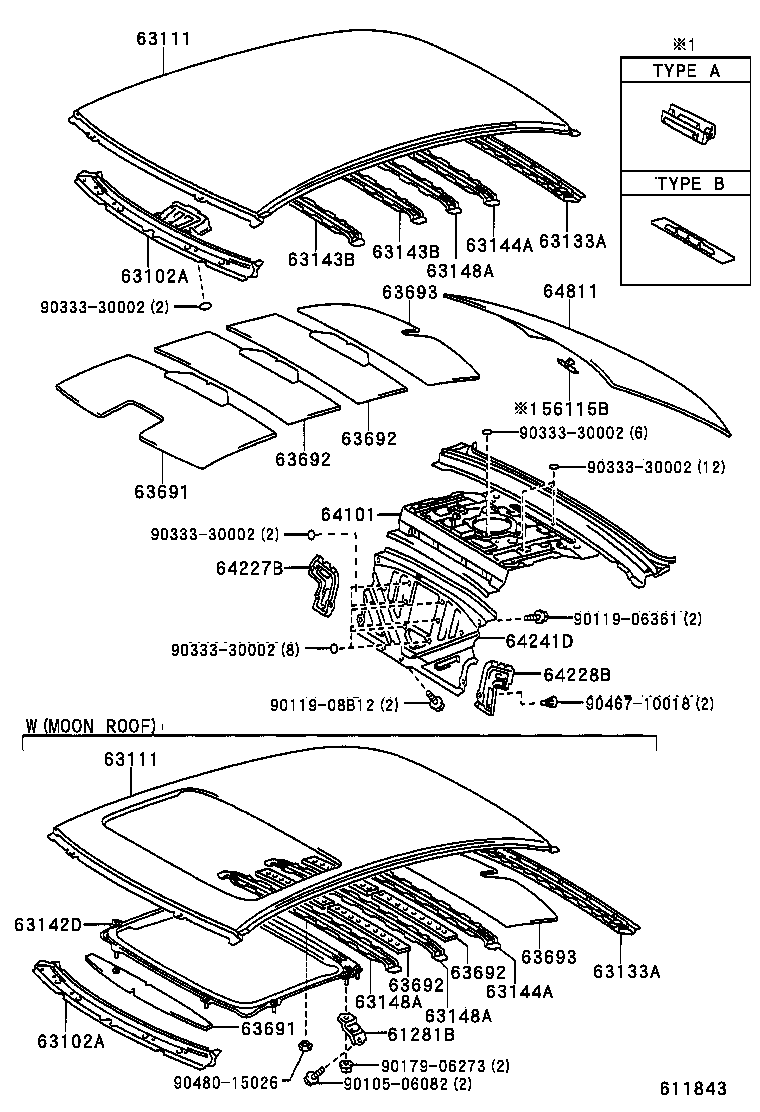 63102-50900 PANEL SUB-ASSY, WINDSHIELD HEADER product image