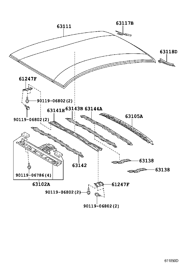 63138-47010 BRACKET, DOME LAMP, NO.2 product image