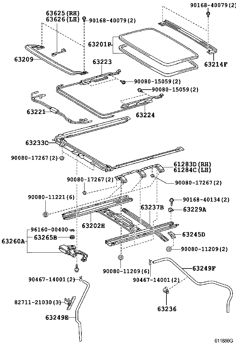 63144-0C010 REINFORCEMENT, ROOF PANEL, NO.4 product image