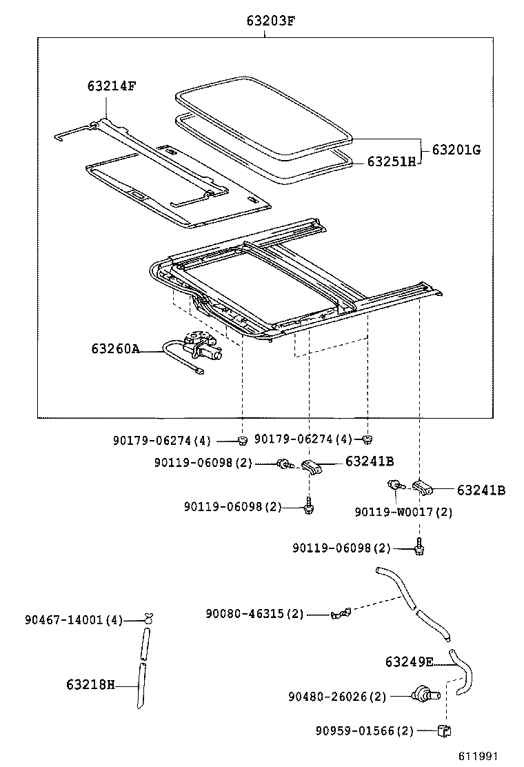 63103-02010 REINFORCEMENT, ROOF PANEL, NO.2 product image