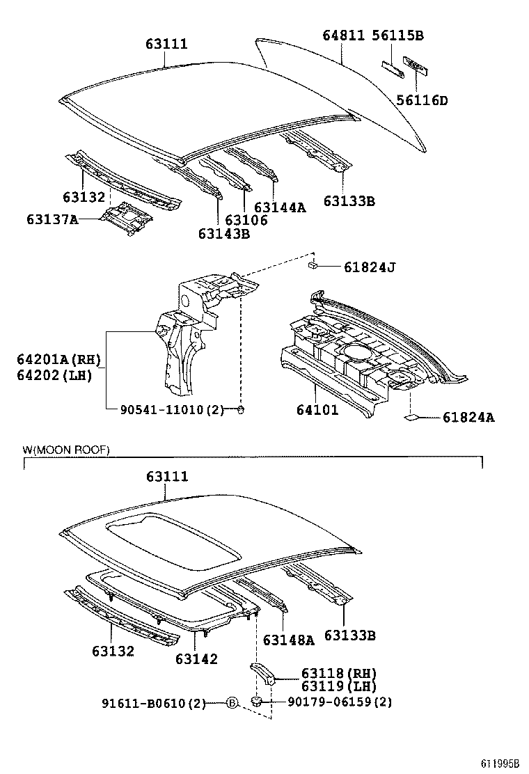 63132-33050 PANEL, WINDSHIELD HEADER, INNER product image