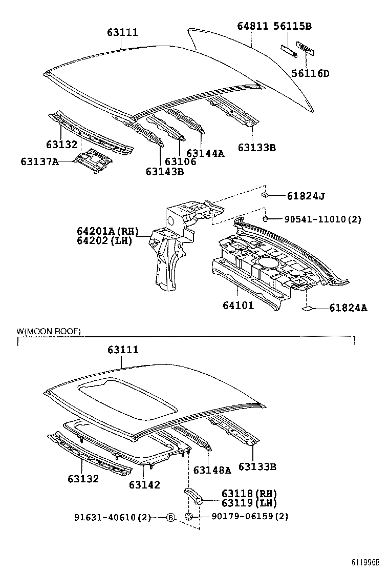 63132-33050 PANEL, WINDSHIELD HEADER, INNER product image