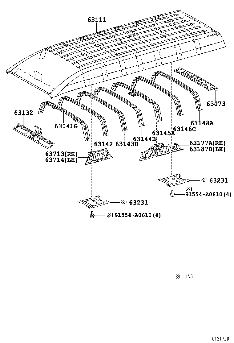 63102-26170 PANEL, WINDSHIELD HEADER, INNER product image