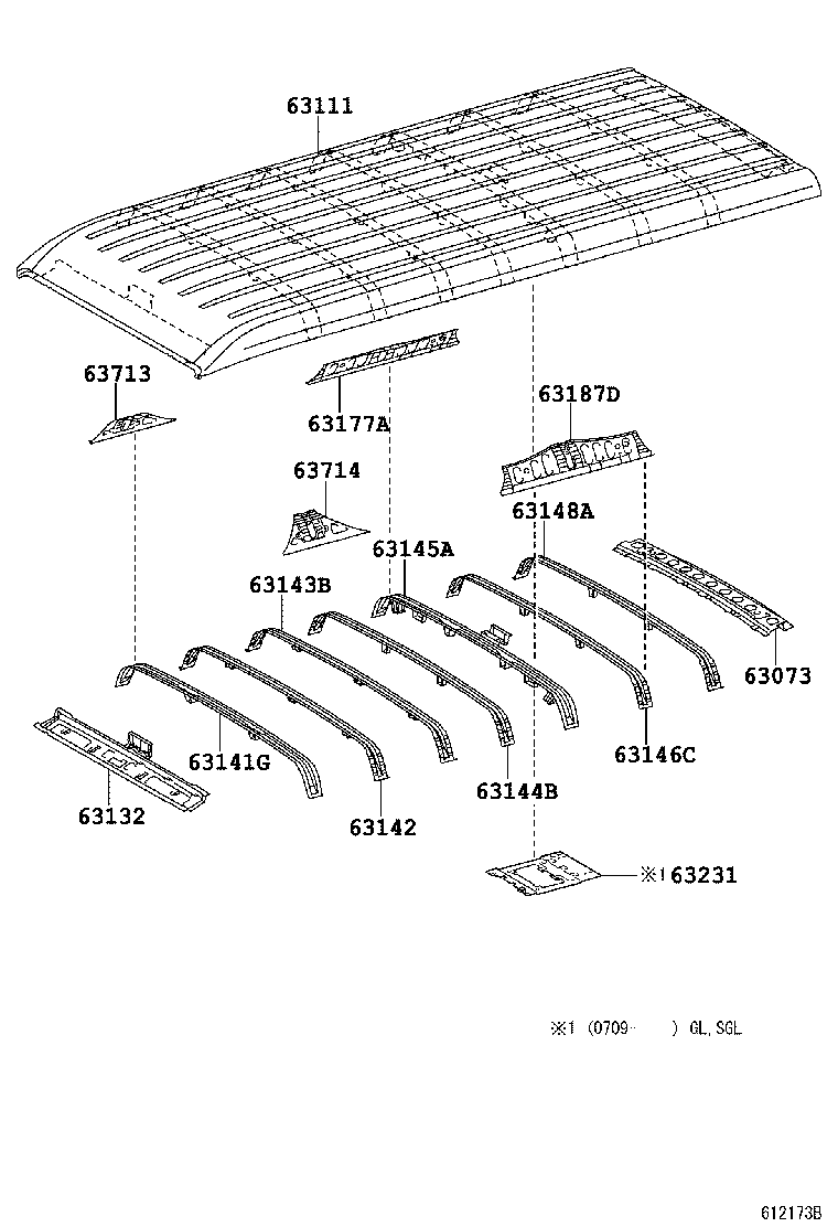 63102-26170 PANEL, WINDSHIELD HEADER, INNER product image