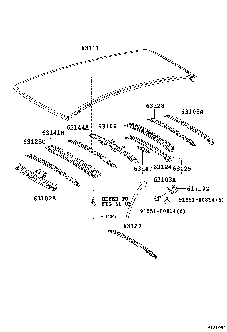 63102-44080 PANEL SUB-ASSY, WINDSHIELD HEADER product image