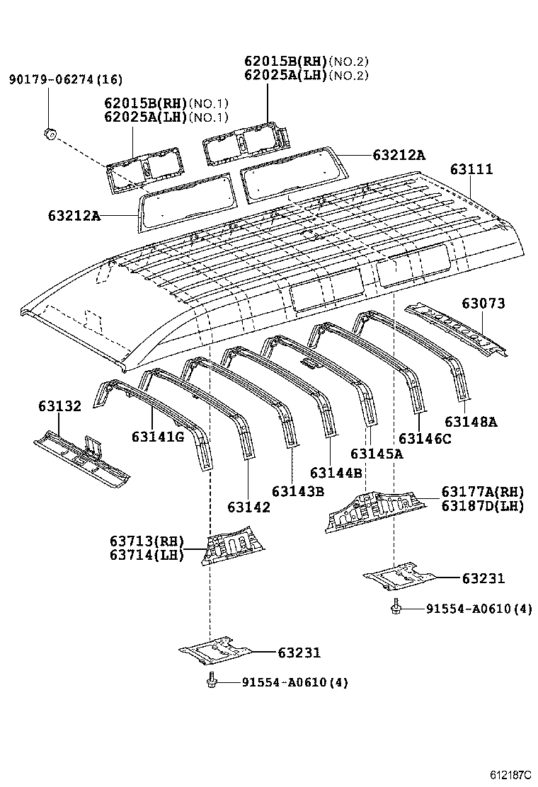 63102-26170 PANEL, WINDSHIELD HEADER, INNER product image