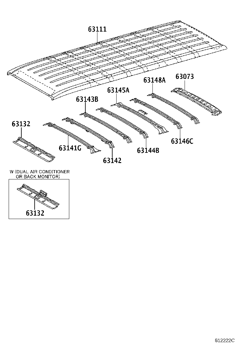 63102-26090 PANEL, WINDSHIELD HEADER, INNER product image