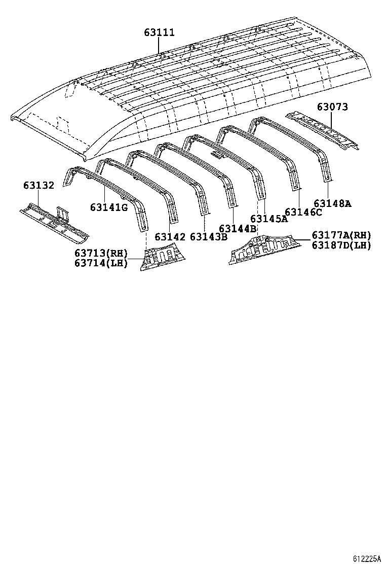 63102-26090 PANEL, WINDSHIELD HEADER, INNER product image