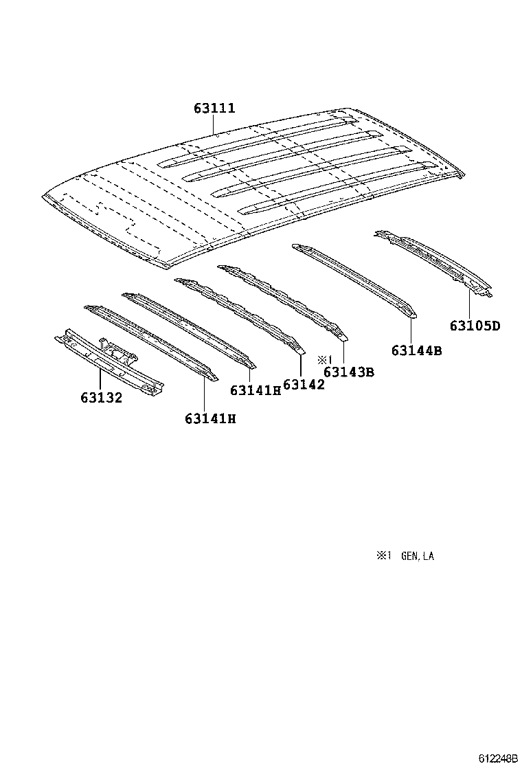 63102-0K010 PANEL, WINDSHIELD HEADER, INNER product image