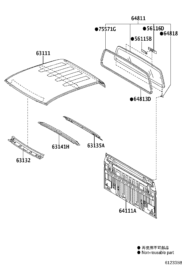 63132-0K010 PANEL, WINDSHIELD HEADER, INNER product image